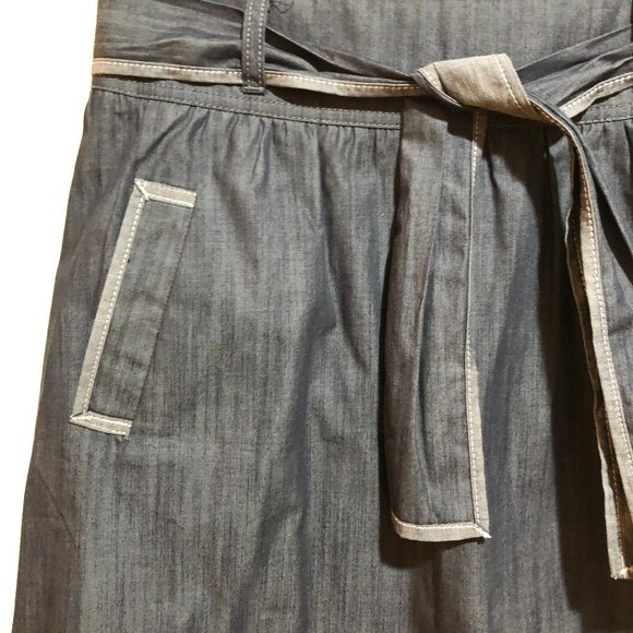 Ann Taylor Loft Two Tone Gray Belted Skirt - Picture 3 of 7